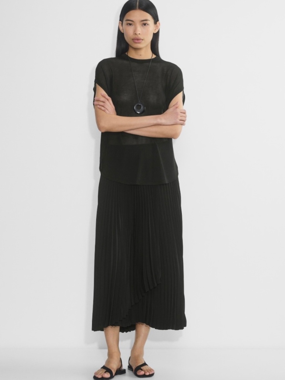 EUC ARITZIA x BABATON - Black Ladder Midi Skirt, Small